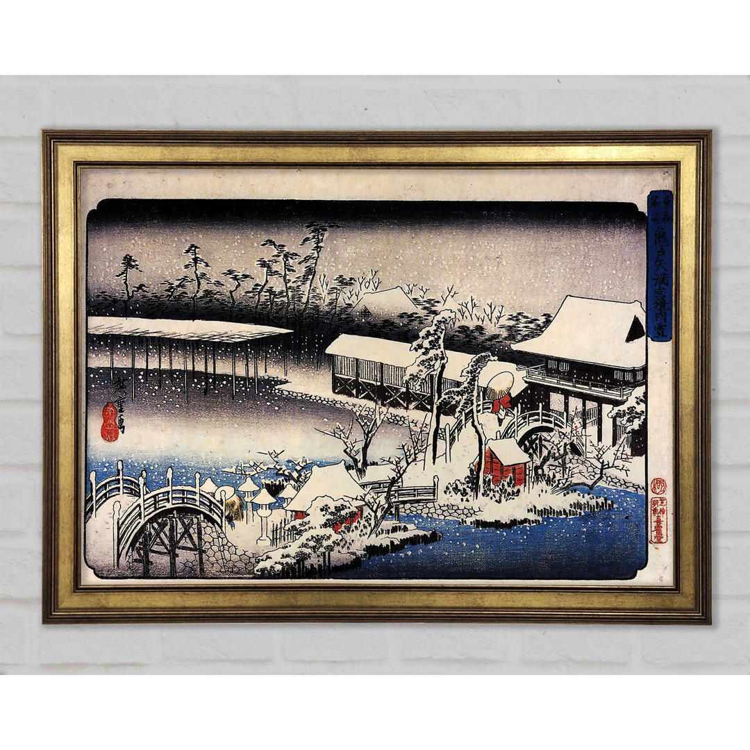 Hiroshige Tempelkomplex im Schnee - Einzelne Bilderrahmen Kunstdrucke