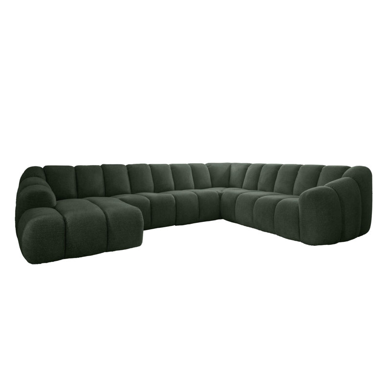 Shell 8 Seater Corner Sofa , Right Hand Facing, Green