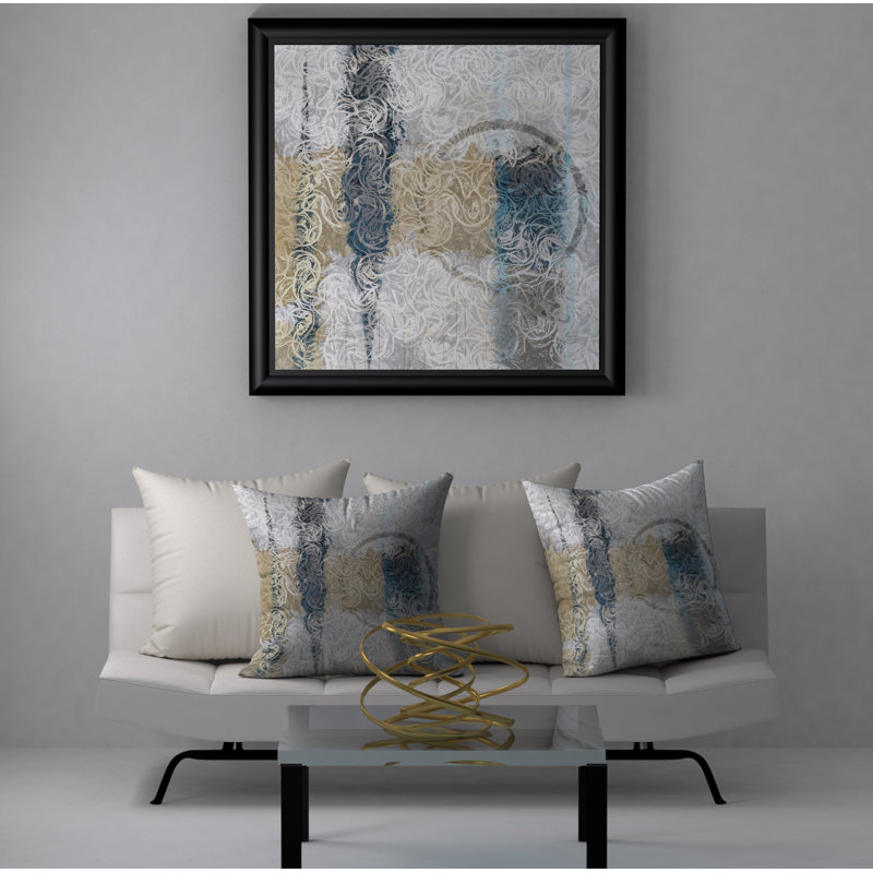 Abstract Reversible Throw Pillow, 20" x 20"