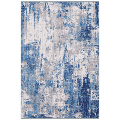 Modern Abstract Printed Area Rug Non-Slip Machine Washable Low Pile for Living Room Bedroom