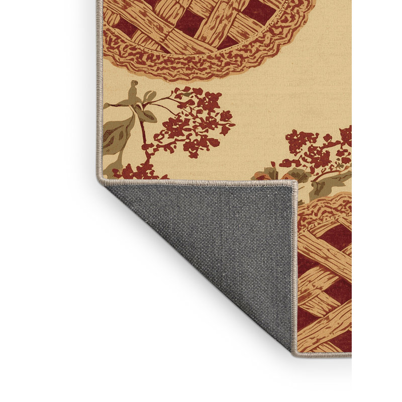 Tapis moelleux moelleux et moelleux à motif de cerises et de cerises en brun - beige, 3 X 5
