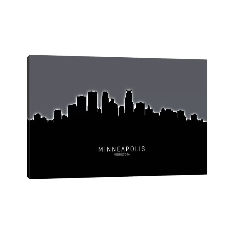 Minneapolis Minnesota Skyline by Michael Tompsett - Wrapped Canvas Print, 20.32 cm H x 30.48 cm W