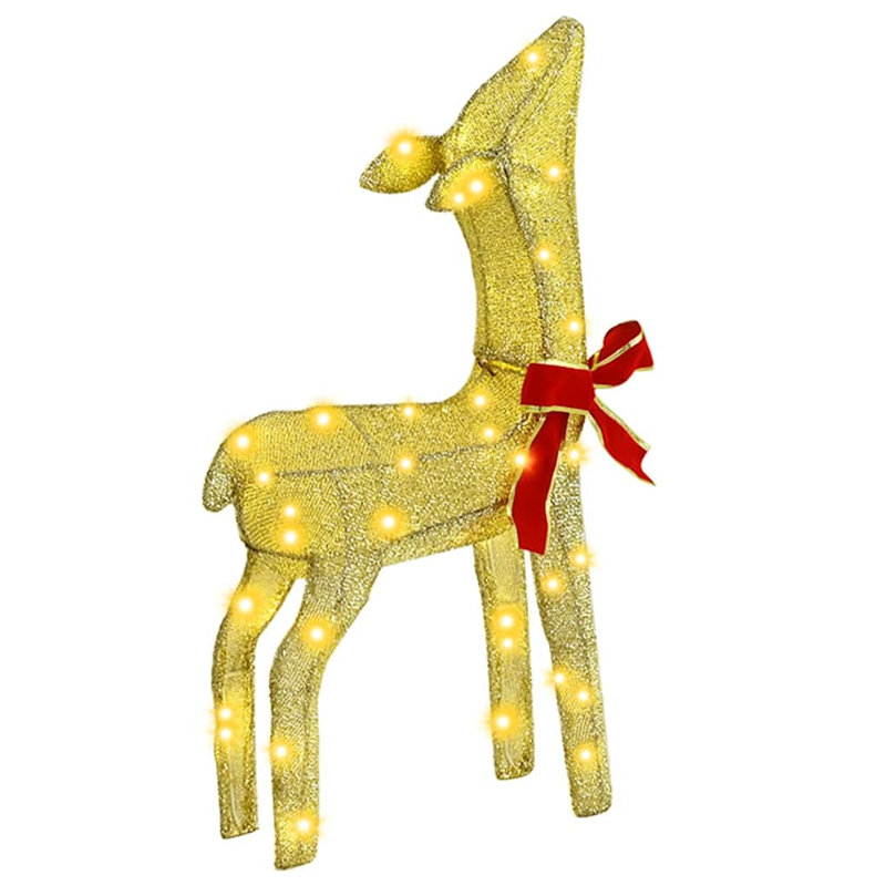 Reindeer Family 3 pcs 68 x 26 x 127 cm Fabric, Warm White
