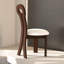 2 chaises de salle à manger, structure en bois massif avec coussin en cuir Pu couleur noyer foncé