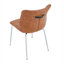 Ensemble de 2 chaises d'appoint en cuir véritable brun chaud avec dossier haut capitonné, pieds en métal galvanisé et pieds réglables pour la salle à manger