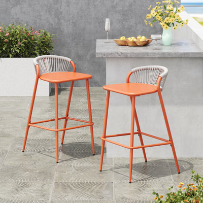 Ensemble de 2 tabourets d'extérieur à cadre en aluminium à hauteur de siège 29 po