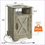 Table de chevet rustique avec station de charge Farmhouse - gris clair-847984139