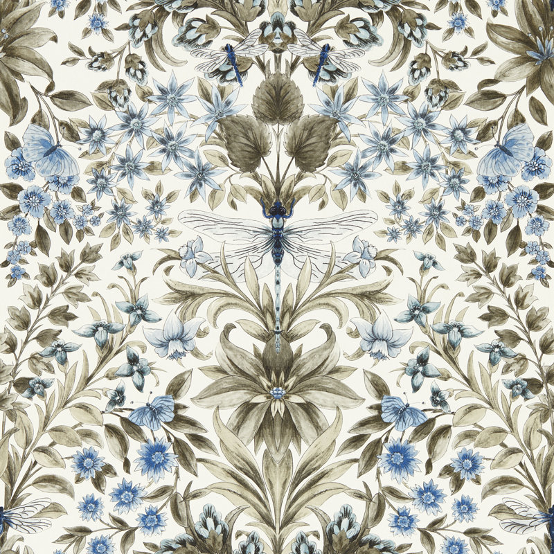 Mirabell Secret Garden 10.05m x 52cm Matte Wallpaper Roll, Denim