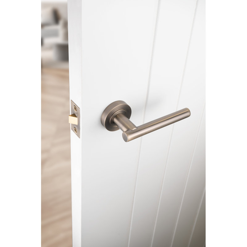 Faro Door Handle, Antique Brass