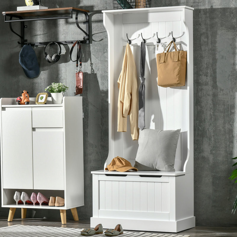Hall Tree with Coat Rack, Storage Bench and Sitting Area