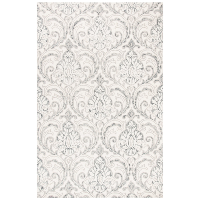 Tapis en laine et coton touffeté à la main avec latex Ikat Hitchens, Rectangle 6 pi x 9 pi
