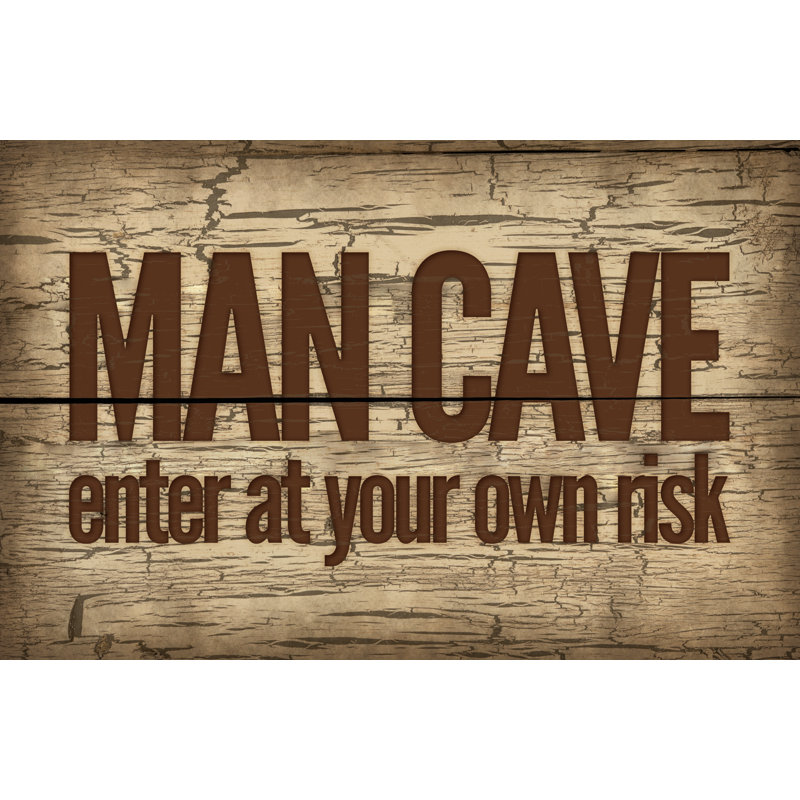 Wood Man Cave - Wrapped Canvas Art Prints, 30cm H x 46cm W