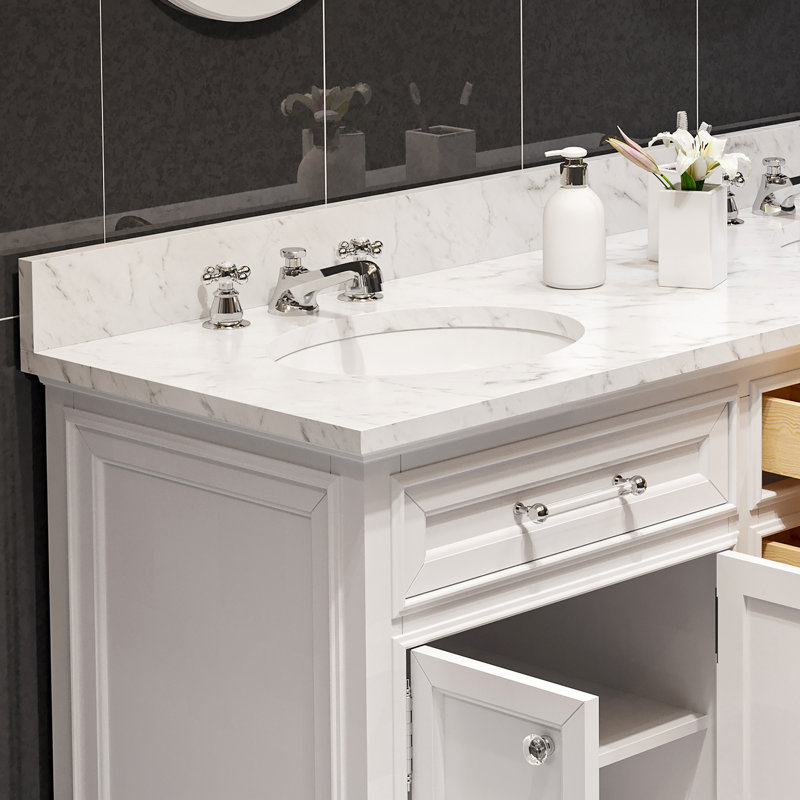 Derby 72'' W Double Vanity, White, 60"