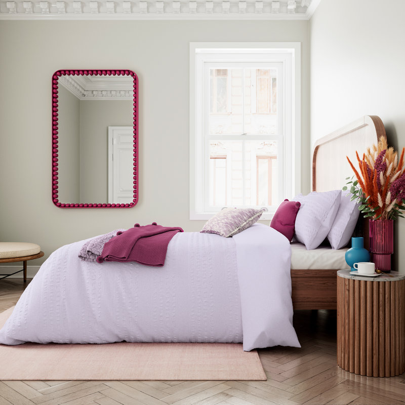 Pom Pom Knit Throw, Fuchsia