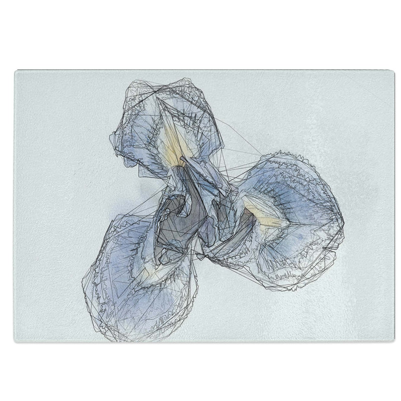Tempered Glass An Iris Flower Chopping Board, 28.5 cm W x 20 cm L