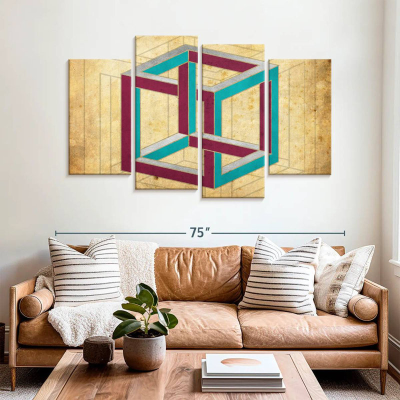 Illusion de cube géométrique Avery, H 42 po x l 68 po