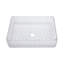Lavabo vasque de salle de bain rectangulaire au-dessus du comptoir pour salle de bain, design à texture de diamant, lavabo vasque en verre trempé avec bonde escamotable (sans robinet)
