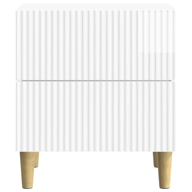 43cm W Manufactured Wood Bedside Table, High Gloss White