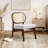 Rattan Backrest Upholstered Armchair-86885630