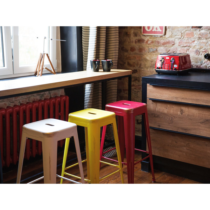 Iowa Park Counter Stool with Metal Frame, Yellow