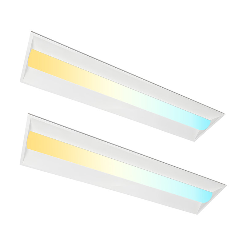 1X4 Ft Led Parkville Light, Center Basket Panel Light, Selectable Watt And Cct, 0-10V Dimming, 2 Pack