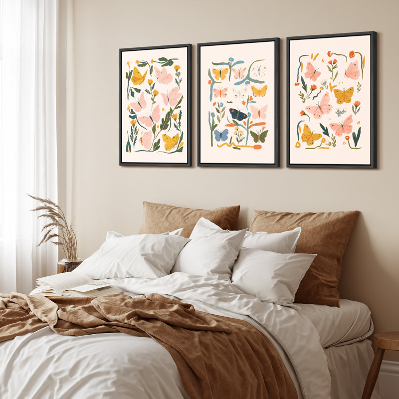 «Minimal Brown Forest Landscape Triptych», reproduction d'art sur toile encadrée, 3 pièces, H 24 po x l 16 po x P 1,5 po