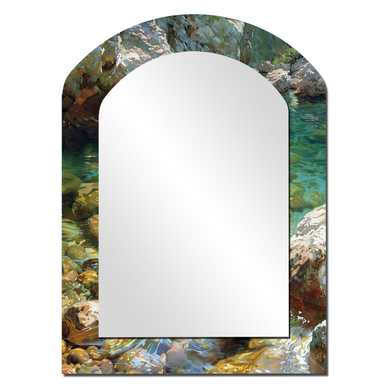 Miroir mural en forme d'arche traditionnelle, 34 po x 25 po