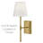Janis Medium Single Light Sconce with White Linen Shade-829642236