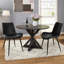 Chaises d'appoint de salle à manger avec pieds robustes en métal noir, ensemble de 2, noir