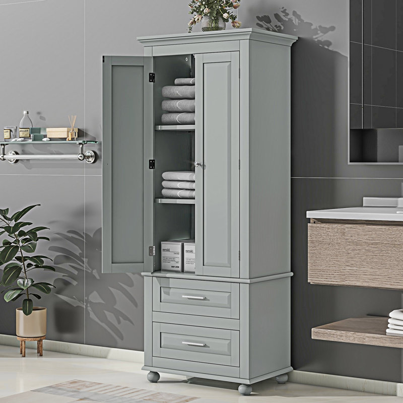 Armoire de rangement pour salle de bain, Gris