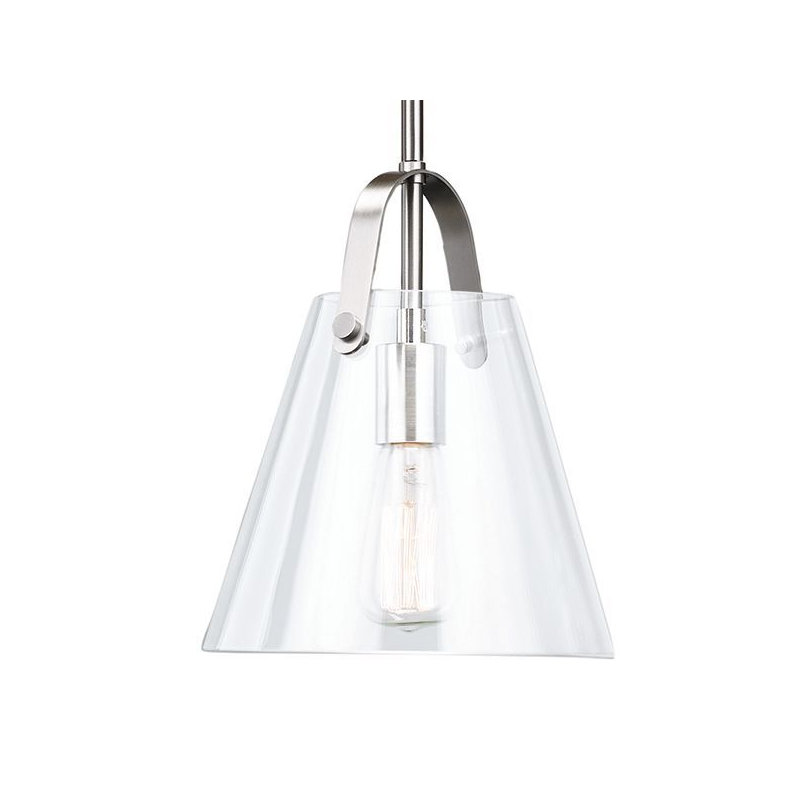 Luminaire suspendu 1 lumière Krusoe, Chrome brossé