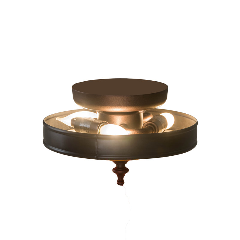 Meyda Tiffany & Stained Glass 3 - Light Semi Flush Mount, 5" H x 8" W x 8" D