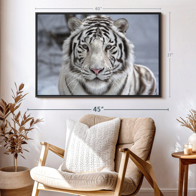 Animal «Endangered White Tiger», reproduction sur toile, H 27 po x l 40 po