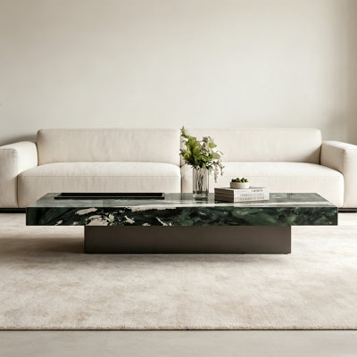 Table basse Luxury-lite rectangulaire en marbre