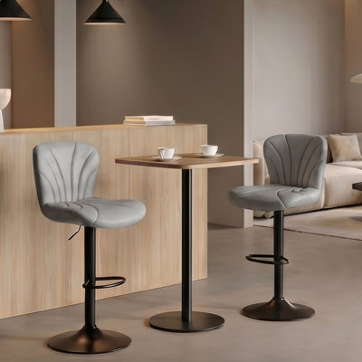 Tabourets de bar pivotants réglables, chaises de comptoir modernes en cuir synthétique avec dossier et repose-pieds pour îlot de cuisine