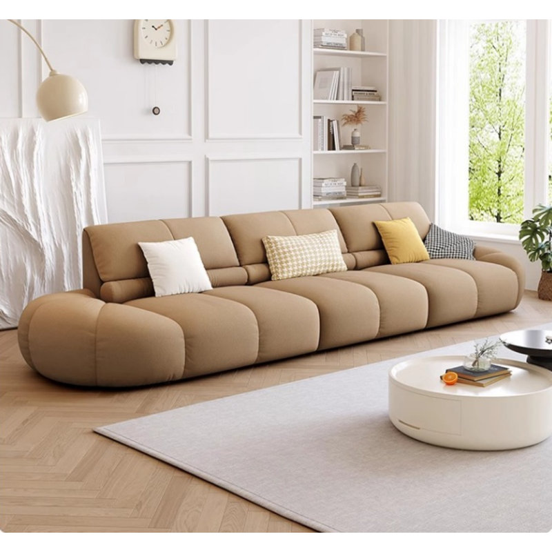 Canapé en tissu décontracté, Kaki, H 30,7 po x l 149,6 po x P 37,8 po