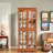 Antique Display Cabinet With 4 Glass Doors, Adjustable Shelves, Metal Embossed Handles And Integrated Lighting-851471831
