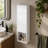 12" Bathroom Wall Cabinet, Soft Close Doors, Float Mounting Design,Glossy White,(KD-Packing)