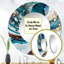 «Otylia Ocean Marble Hald Circle Abstract I», miroir mural décoratif en marbre bleu-593128501-562655302