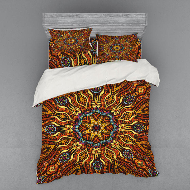 Ensemble de housse de couette ethnique, Housse de couette grand + 3 pièces supplémentair