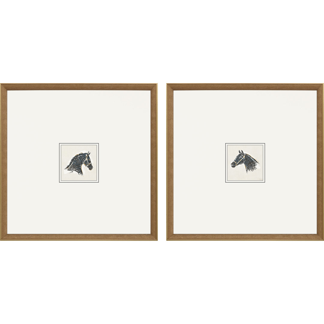 Bellmon " Equestrian Study " 2 - Pieces