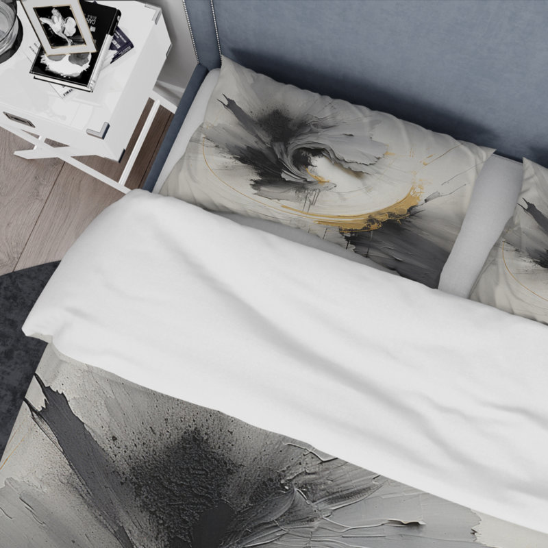 Infinite Motion III - Ensemble de housse de couette spirales abstraites - Polyester microfibre