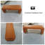 Banc de rangement orange en cuir pour hall d'entrée-112128047