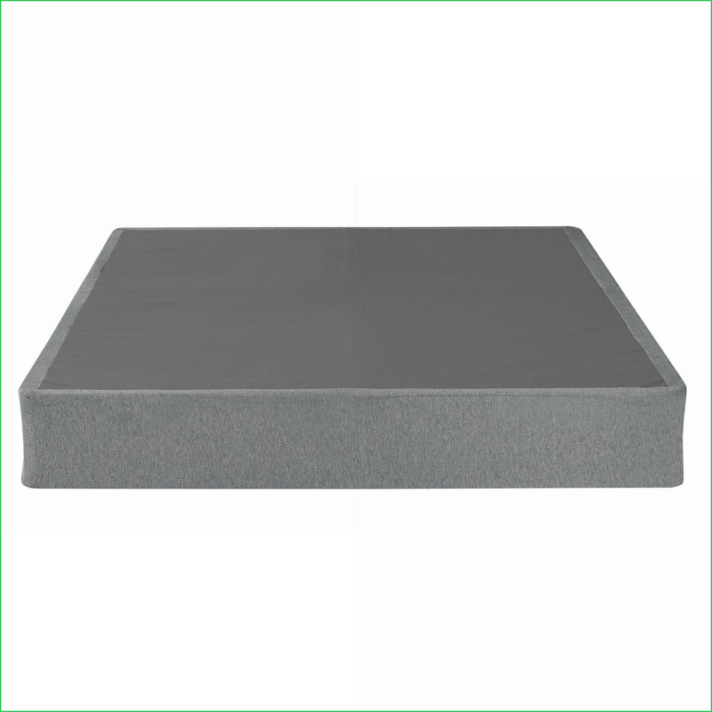 Mattress Foundation | Twin XL 9 in Foldable Metal Bed Base with Non-Slip Cover | Gray | Polyester, Twin XL