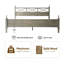 Structure de lit plateforme très grand avec tête et pied de lit en bois massif, 12 lattes robustes, pieds en métal, antidérapant et sans bruit, assemblage facile, aucun sommier tapissier requis, finition chêne gris vieilli-338601601-338601725