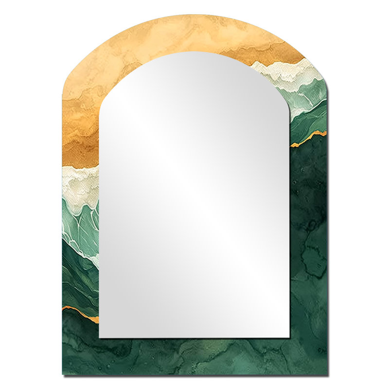 Miroir mural Emerald Beach Areal View II - arche verte, 34 po x 25 po