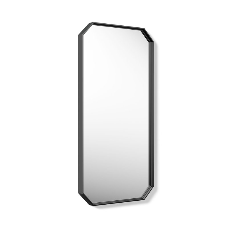 Claude by Studio McGee 18" X 36" Rectangular Framed Mirror, Matte Black, 36.36" x 18.37"