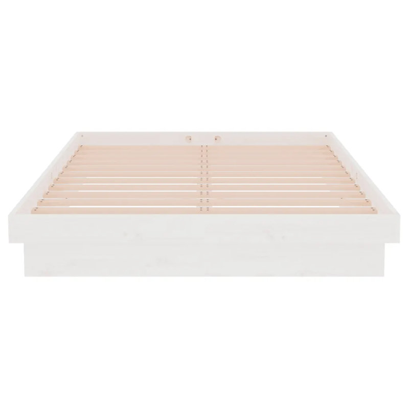 Jaquita Solid pinewood Bed, Small Double (4'), white