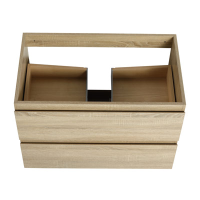 Oak Plywood Bathroom Vanity, 30" Wall Mounted For Elegant Bathrooms Plywood, Decor Feature