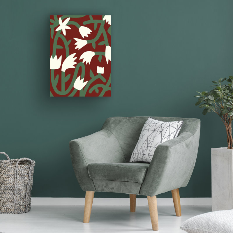 Bolog Little Dean Maroon Bloom Vine Canvas Art, 14" H x 19" W